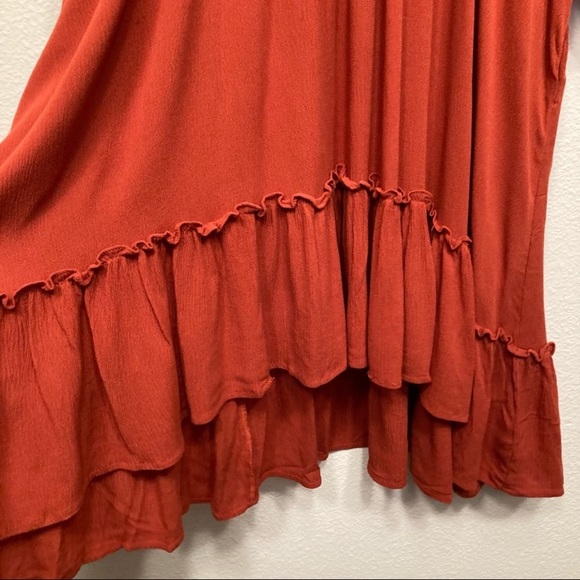 Boho Peasant High low Ruffle midi dress - Picture 10 of 16